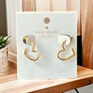 Kate Spade Scrunched Scallops Mini Heart Hoops